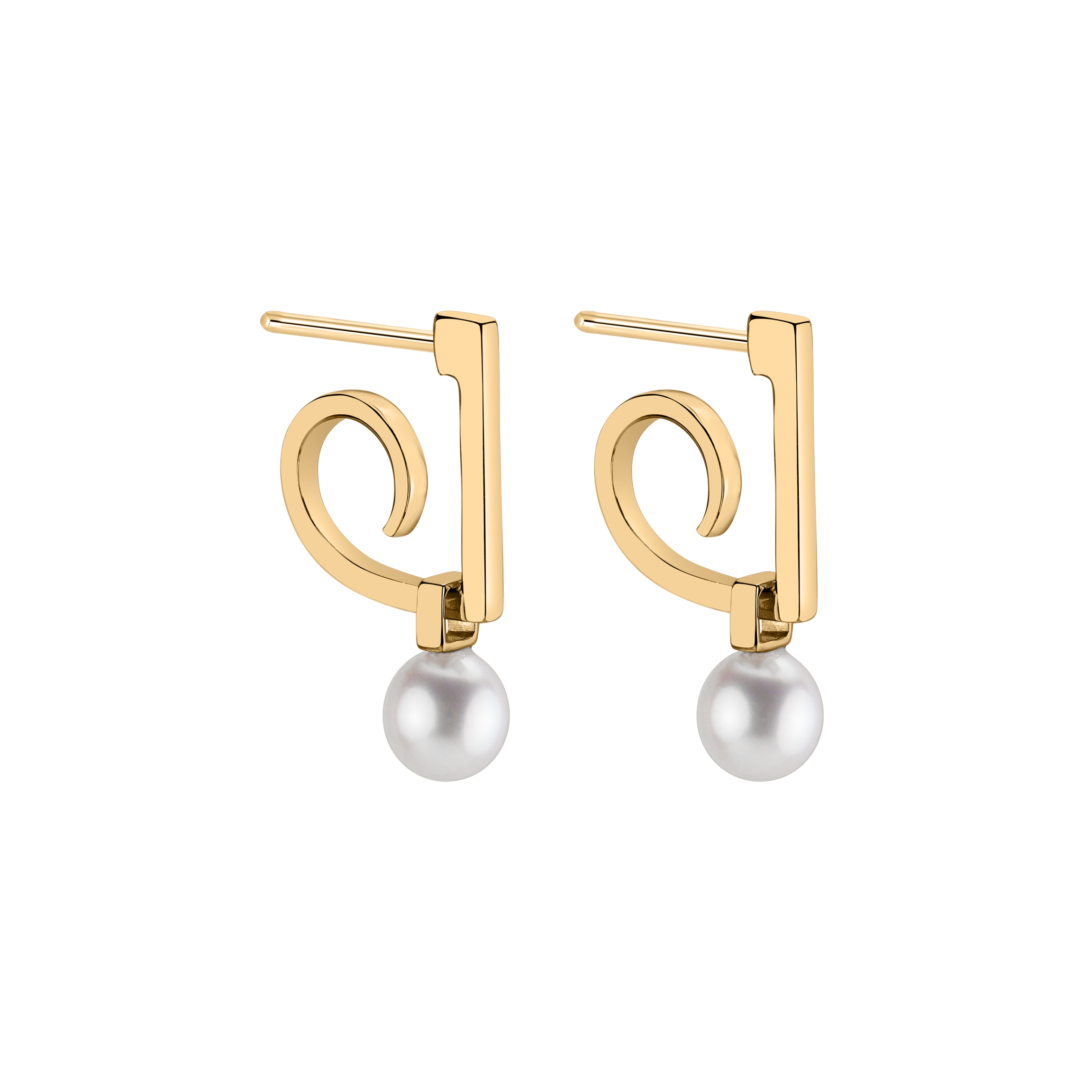 Corona Australis Earrings with Akoya Pearls Yellow Gold