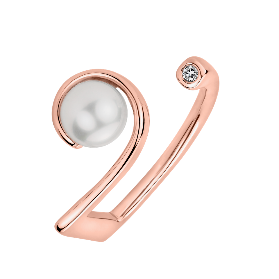 Corona Australis Ring with Akoya Pearl Rose Gold