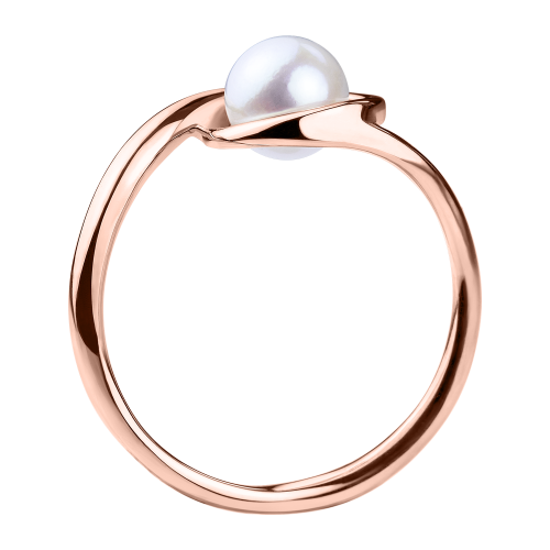 Virgo Ring with Akoya Pearl Rose Gold